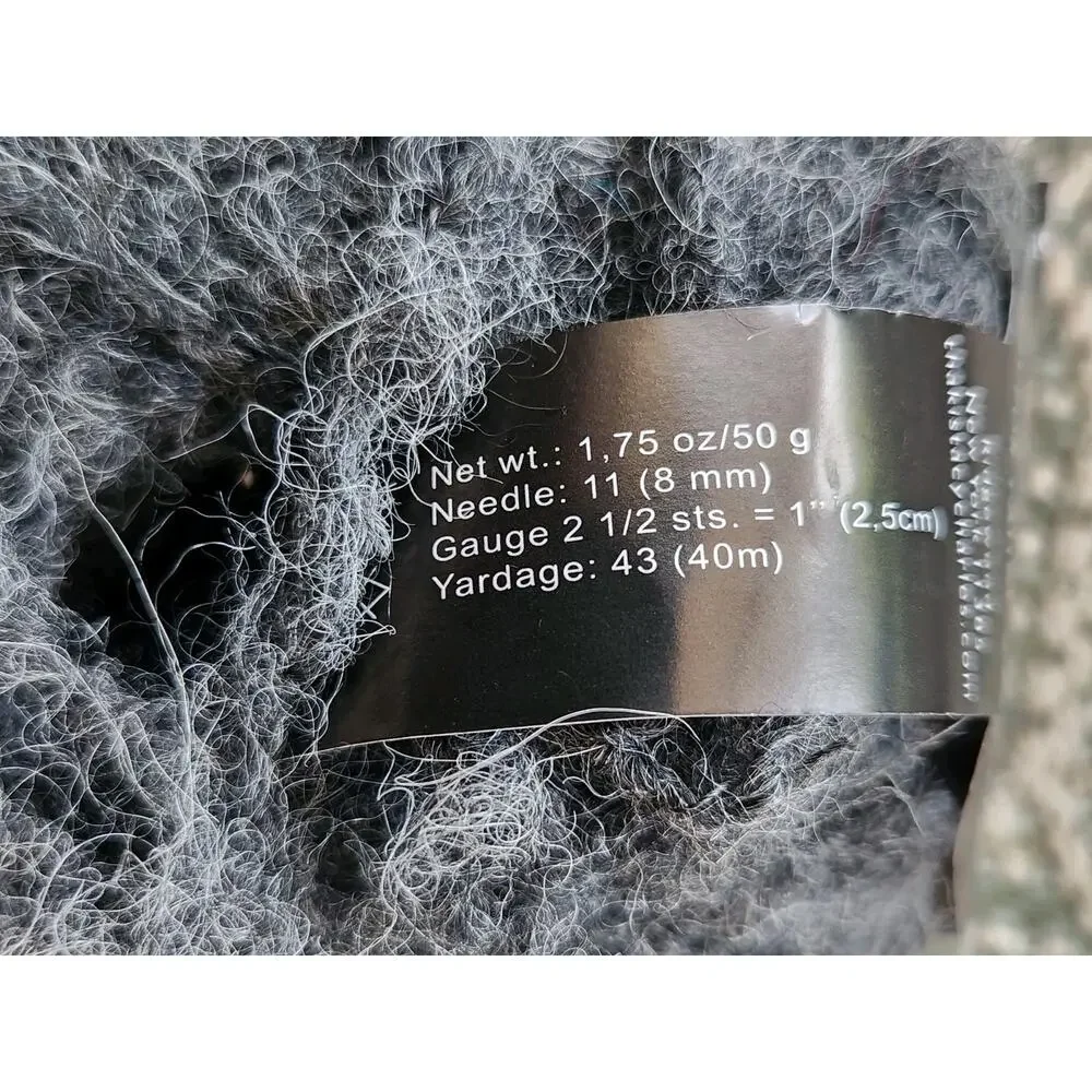 Tahki Alpaka Soft 100% Alpaca Yarn Lot 2 Black 1 Gray Skeins Fuzzy Bulky